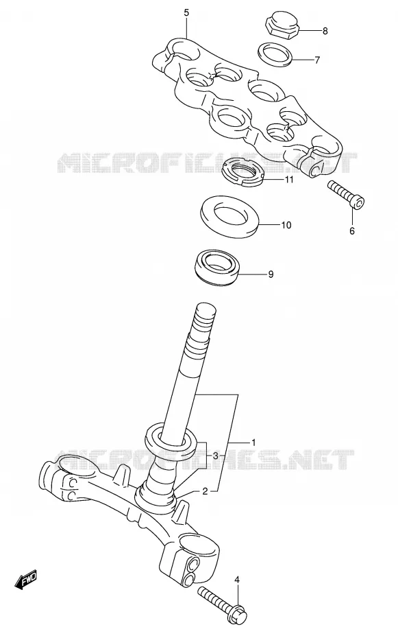 COLONNE DE DIRECTION Suzuki MOTO 750 GSX-F 2006  GSX750FK6(E2)