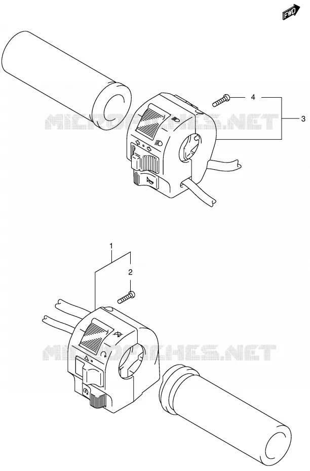 COMMODOS (MODELE K4) Suzuki MOTO 650 BOULEVARD 2001  LS650PK1(E3/E28)
