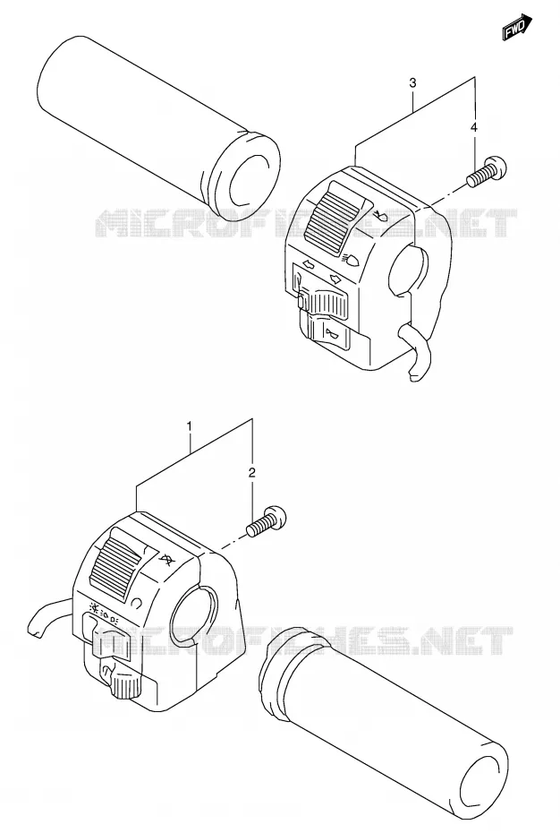 COMMODOS (MODELE T/V/W/X/Y/K1/K2/K3) Suzuki MOTO 650 BOULEVARD 2001  LS650PK1(E3/E28)