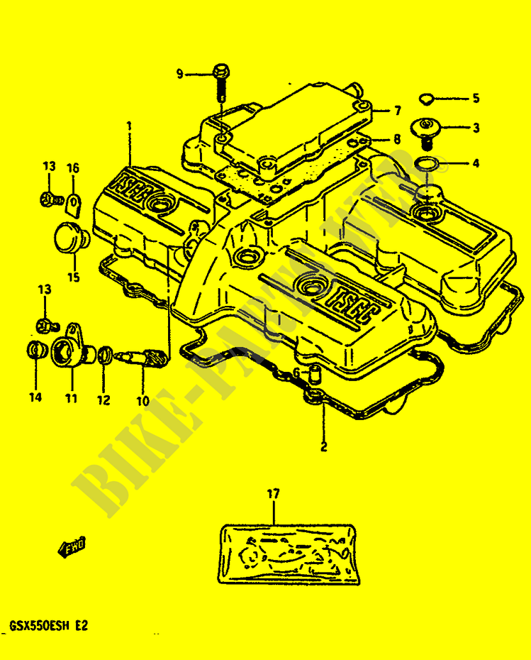 COUVERCLE DE CULASSE pour Suzuki GSX-E 550 1985