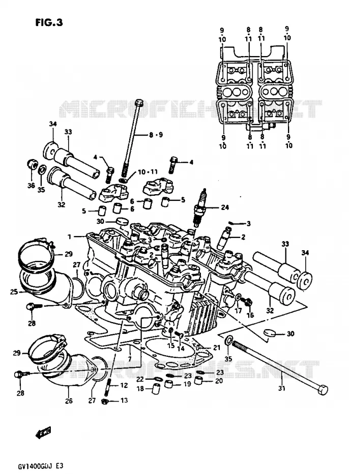 CYLINDER HEAD REAR Suzuki MOTO 1400 CAVALCADE 1987  GV1400GTH(G/H/J)