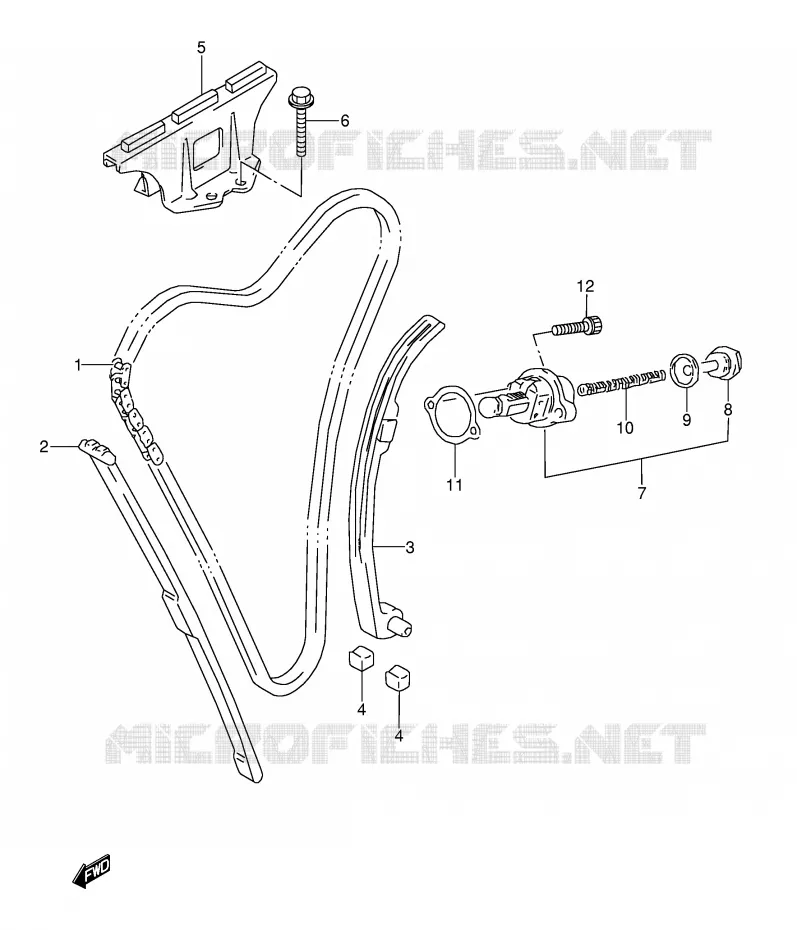 DISTRIBUTION (MODELE T) Suzuki MOTO 600 GSX-F 1996  GSX600FT(E2)