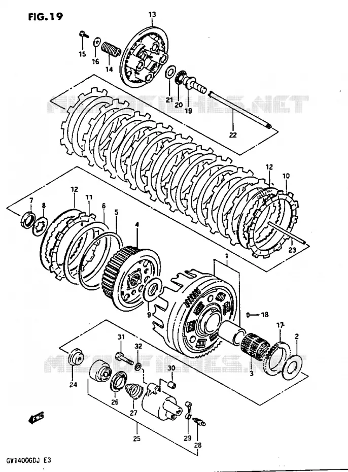 EMBRAYAGE Suzuki MOTO 1400 CAVALCADE 1986  GV1400GTG(G/H/J)