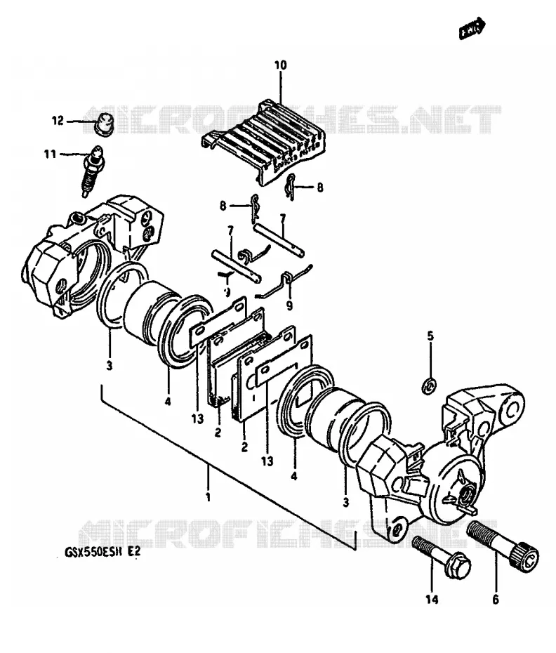 ETRIER DE FREIN ARRIERE Suzuki MOTO 550 GSX-E 1987  GSX550EFH(F/G/H)