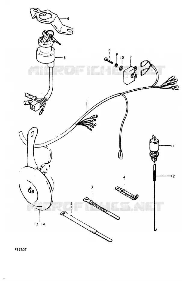FAISCEAU ELECTRIQUE Suzuki MOTO 250 PE 1981  PE250X(T/X)