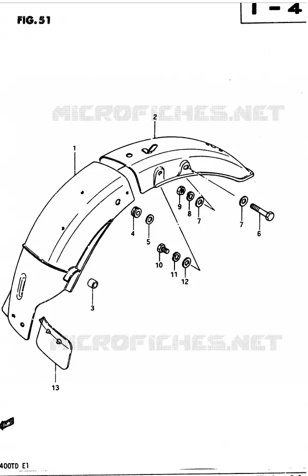 GARDE BOUE ARRIERE Suzuki MOTO 400 GSX 1983  GSX400TD