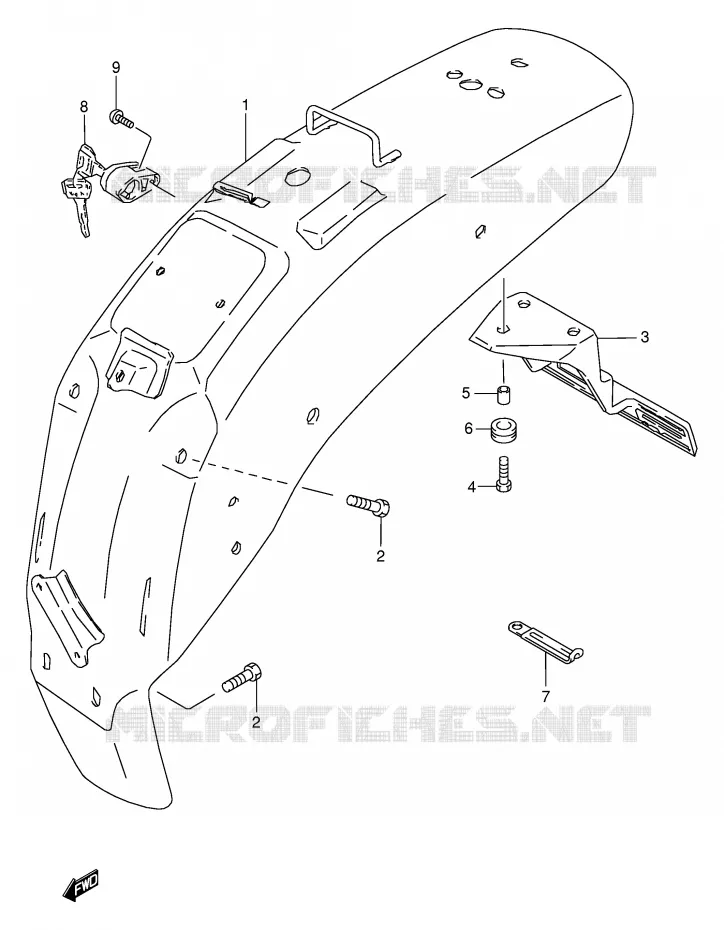 GARDE BOUE ARRIERE Suzuki MOTO 650 BOULEVARD 2002  LS650PK2(E3/E28)