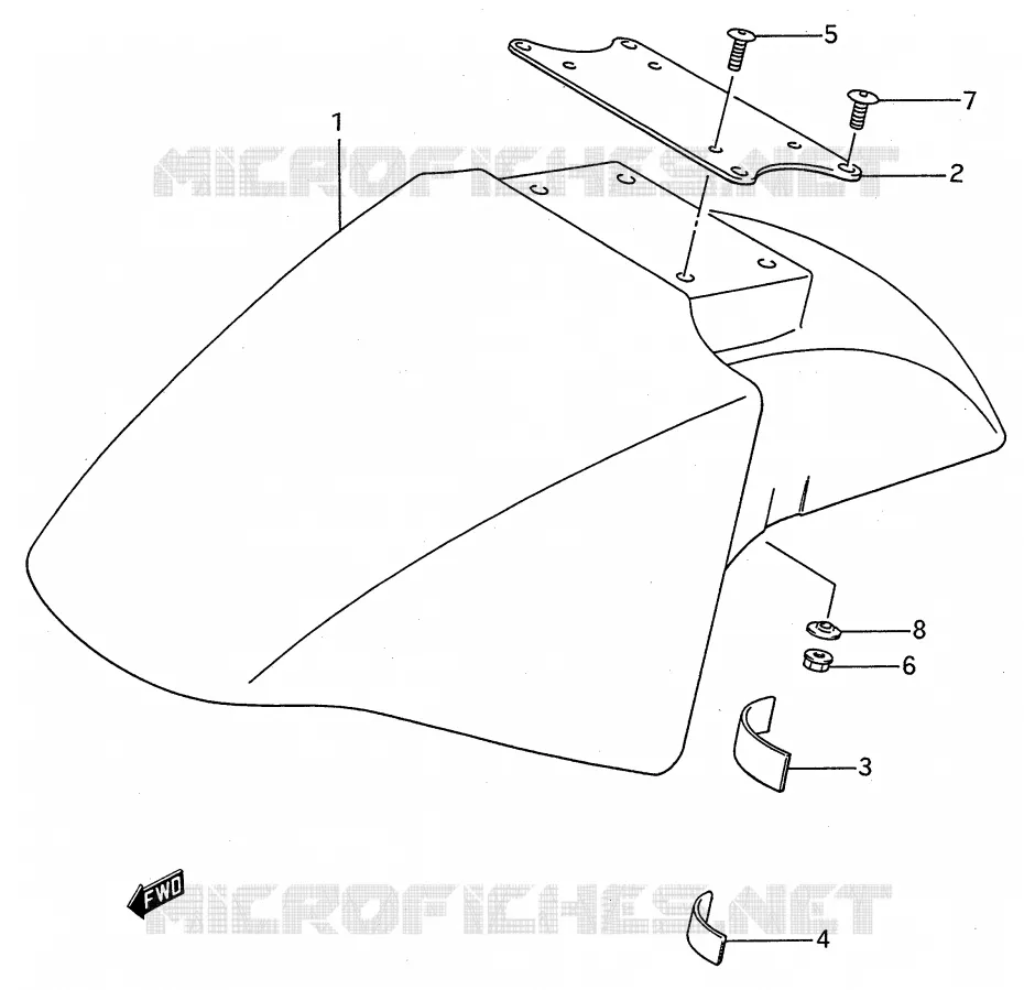 GARDE BOUE AVANT Suzuki MOTO 600 GSX-F 1996  GSX600FT(E28)