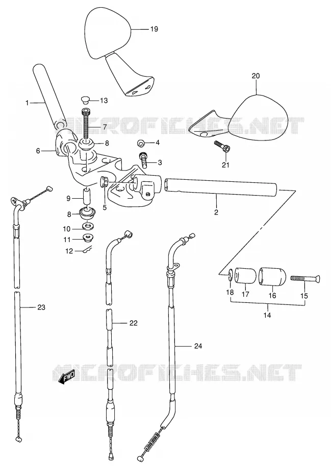 GUIDON (MODELE K/L/M/N/P) Suzuki MOTO 750 GSX-F 1992  GSX750FN(E2)