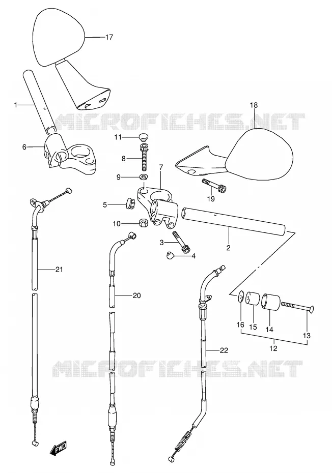 GUIDON (MODELE S/T) Suzuki MOTO 600 GSX-F 1989  GSX600FU2K(E2)