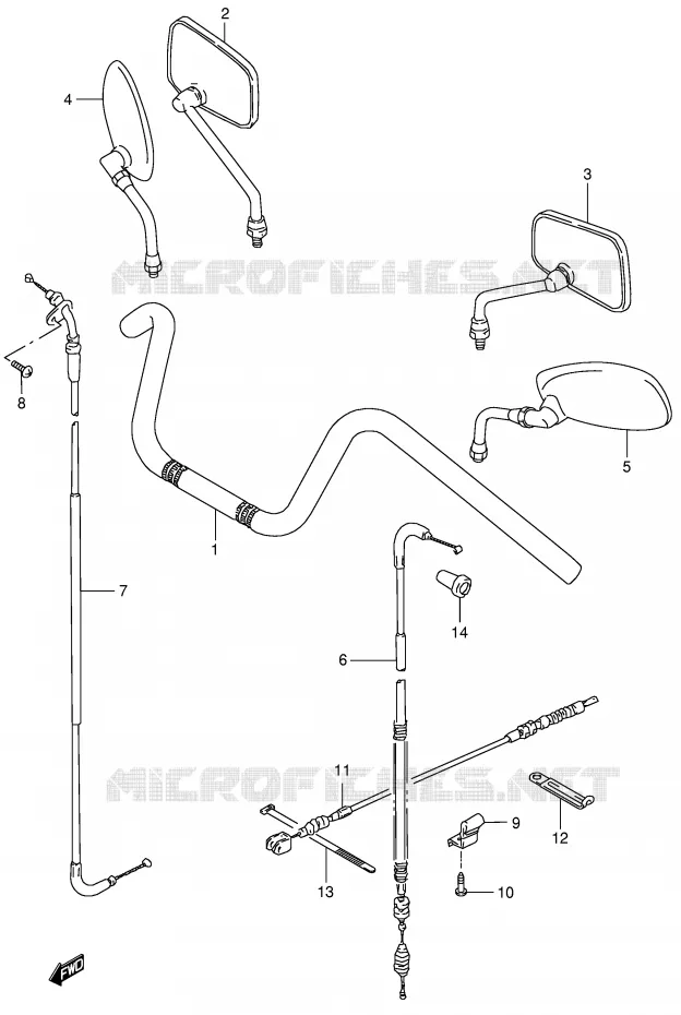 GUIDON Suzuki MOTO 650 BOULEVARD 1999  LS650PX(E3/E28)
