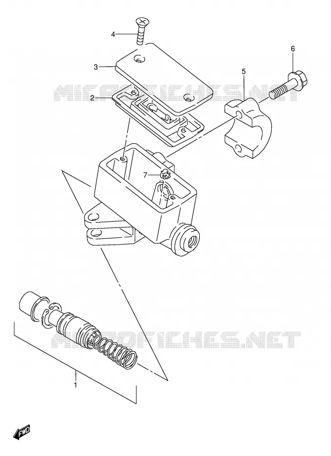 MAITRE CYLINDRE AVANT (MODELE J) Suzuki MOTO 600 GSX-F 1988  GSX600FUJ(E2)