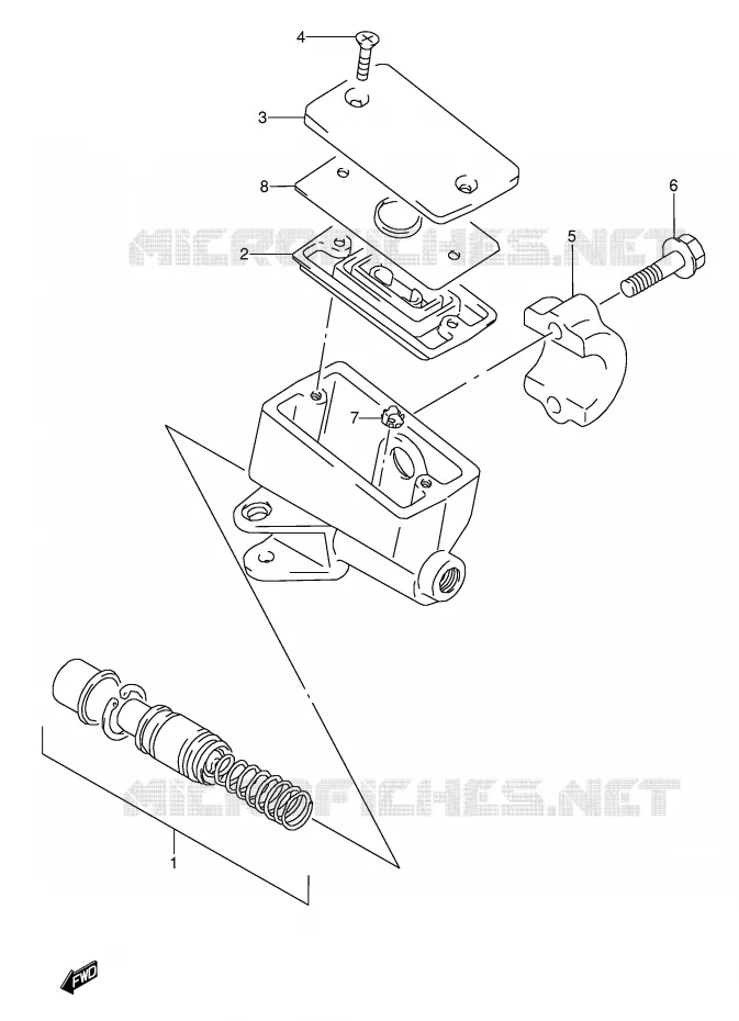 MAITRE CYLINDRE AVANT (MODELE K/L/M/N/P/R/S/T) Suzuki MOTO 600 GSX-F 1994  GSX600FUR(E2)