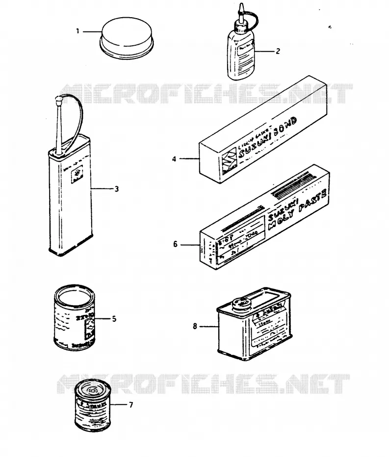 OPTIONS (PAINT, LUBRICATION & SEALANTS) Suzuki MOTO 1400 CAVALCADE 1986  GV1400GDG(G/H/J)