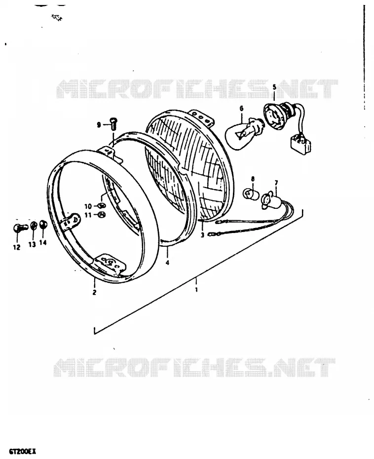 PHARE (E2) Suzuki MOTO 200 GT 1999  GT200EX(X)