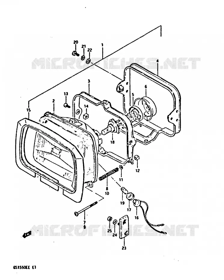 PHARE (GSX550ED/EE) Suzuki MOTO 550 GSX-E 1983  GSX550ED(E1)