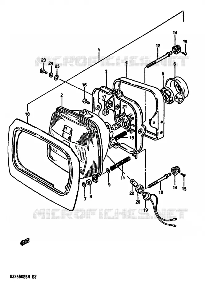 PHARE (GSX550ESF/EFF/ESG/EFG/ESH/EFH) Suzuki MOTO 550 GSX-E 1987  GSX550EFH(F/G/H)