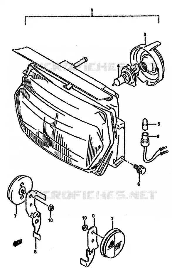 PHARE (MODELE S) Suzuki MOTO 750 GSX-F 1996  GSX750FT(K-T)