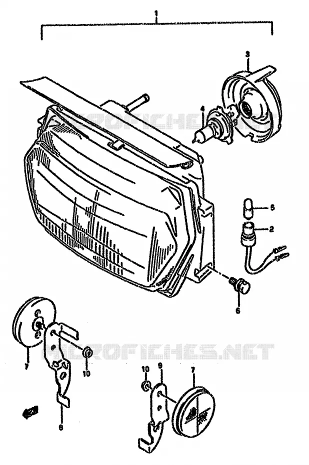 PHARE (MODELE T) Suzuki MOTO 750 GSX-F 1992  GSX750FN(K-T)