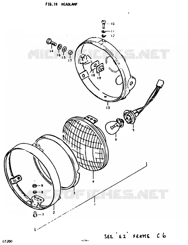 PHARE Suzuki MOTO 200 GT 1992  GT200N(N)