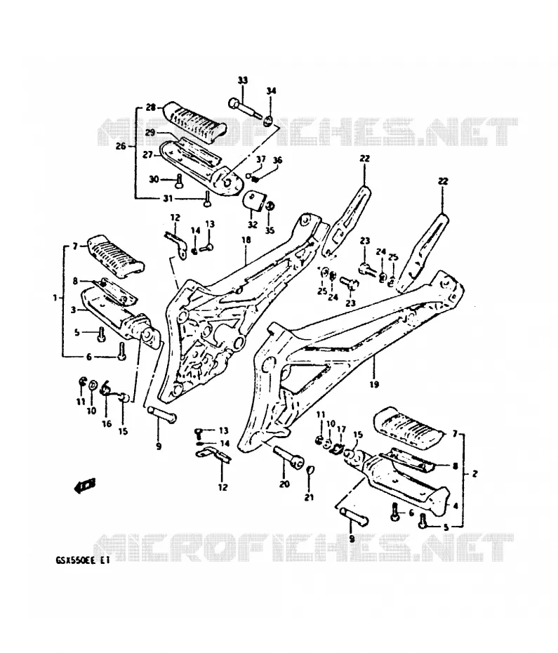 REPOSE PIED Suzuki MOTO 550 GSX-E 1984  GSX550ESE(E1)