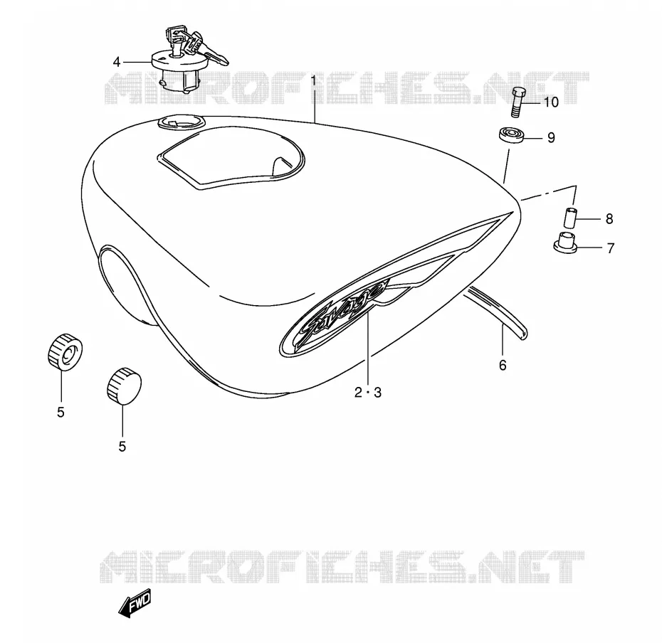 RESERVOIR D'ESSENCE (MODELE K2/K3) Suzuki MOTO 650 BOULEVARD 2004  LS650PK4(E3/E28)