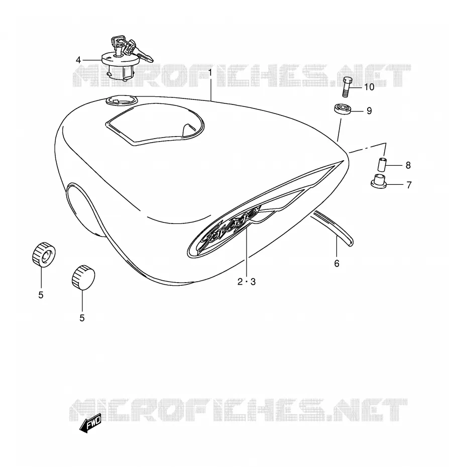 RESERVOIR D'ESSENCE (MODELE K2/K3) Suzuki MOTO 650 SAVAGE 1999  LS650PX(E2)