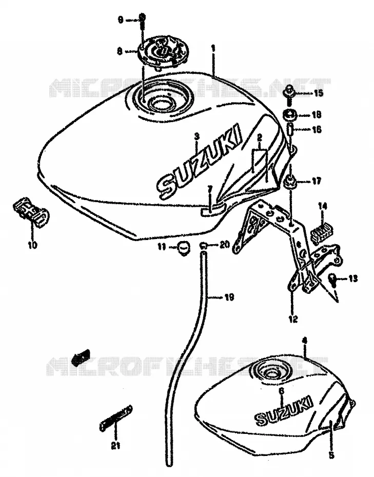 RESERVOIR D'ESSENCE (MODELE M/N) Suzuki MOTO 750 GSX-F 1990  GSX750FL(K-T)