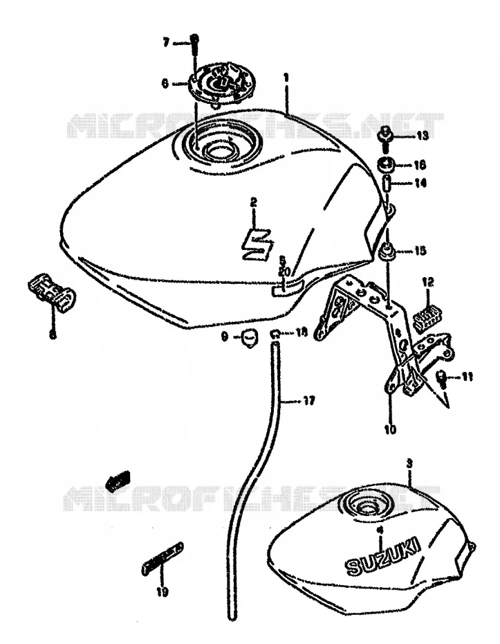 RESERVOIR D'ESSENCE (MODELE P/R/S) Suzuki MOTO 750 GSX-F 1996  GSX750FSKT(K-T)