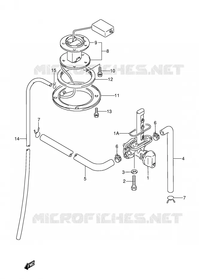 ROBINET D'ESSENCE (GSX600FL/FM E22,MODELE L/M/N/P/R/S) Suzuki MOTO 600 GSX-F 1990  GSX600FU2L(E2)