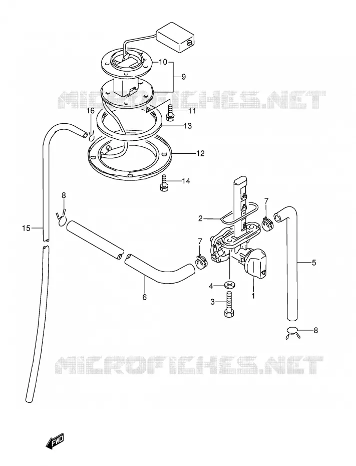ROBINET D'ESSENCE (MODELE T) Suzuki MOTO 600 GSX-F 1994  GSX600FR(E2)