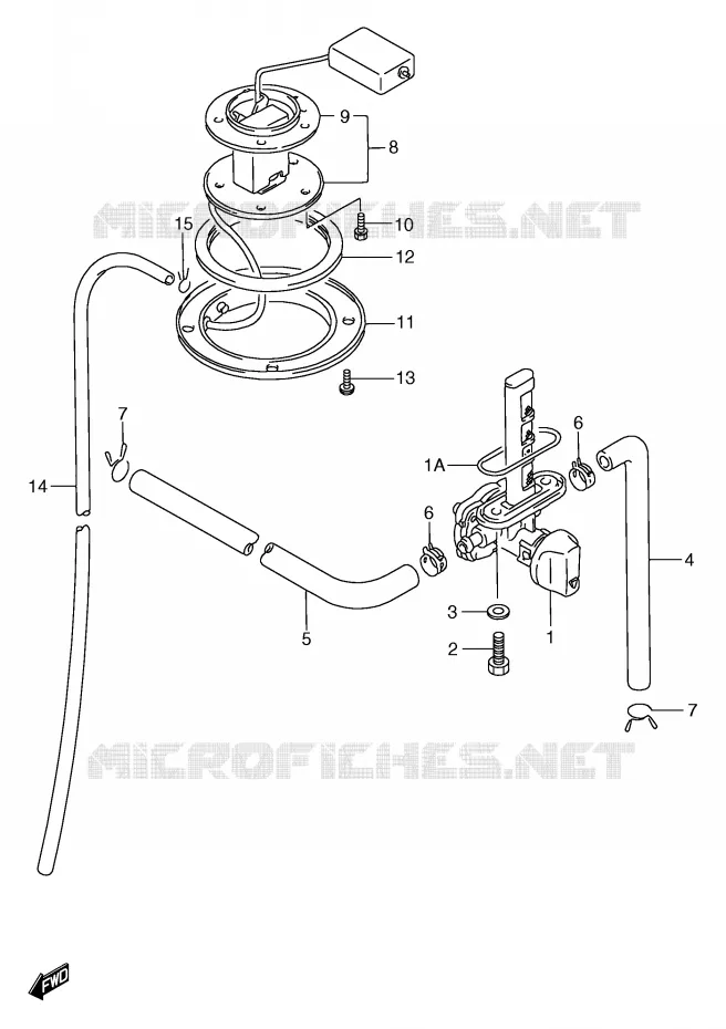 ROBINET D'ESSENCE Suzuki MOTO 750 GSX-F 1996  GSX750FT(E2)