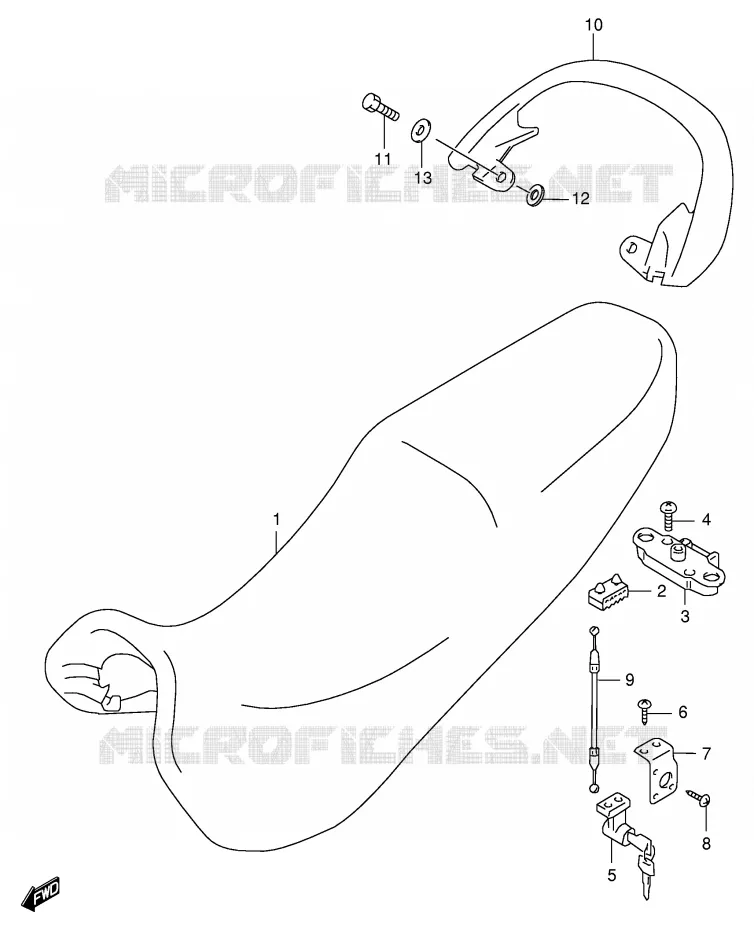 SELLE (MODELE Y/K1/K2) Suzuki MOTO 600 GSX-F 1999  GSX600FUX(E2)