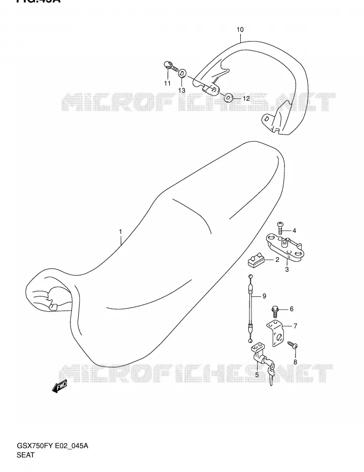 SELLE (MODELE Y/K1/K2) Suzuki MOTO 750 GSX-F 1999  GSX750FX(E2)