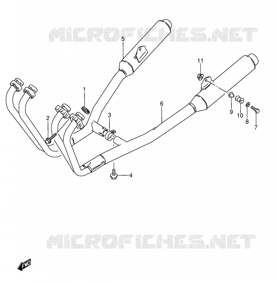 SILENCIEUX (MODELE K/L/M/N/P/R/S) Suzuki MOTO 600 GSX-F 1991  GSX600FUM(E2)