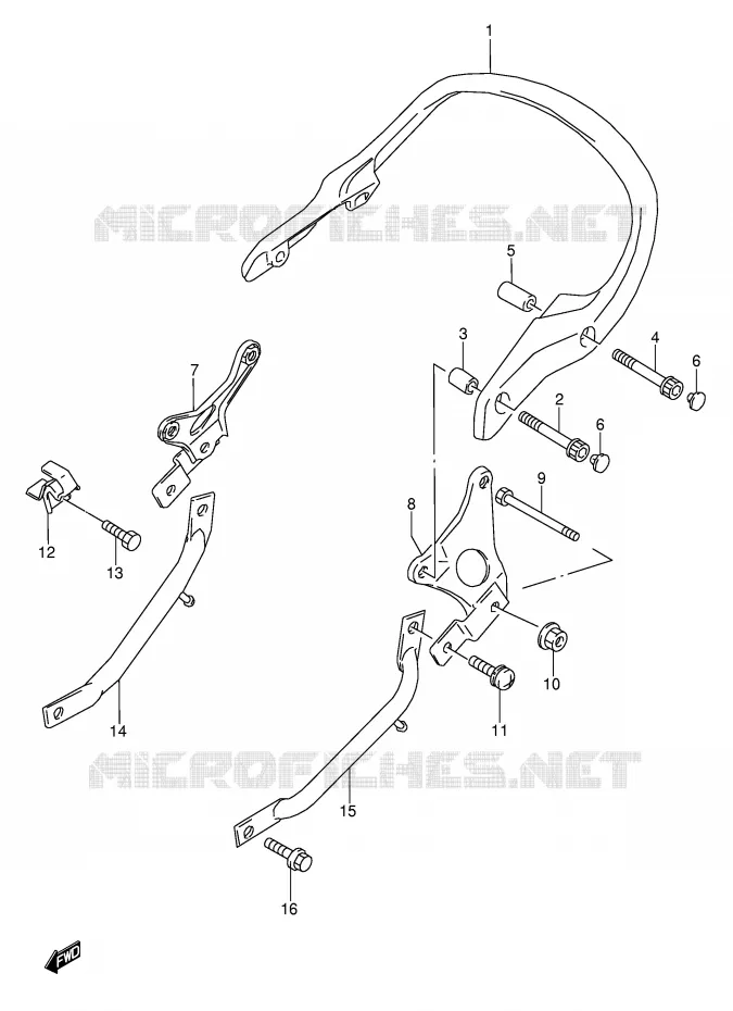 SUPPORT DOSSERET (MODELE R/S/T) Suzuki MOTO 600 GSX-F 1993  GSX600FU2P(E2)