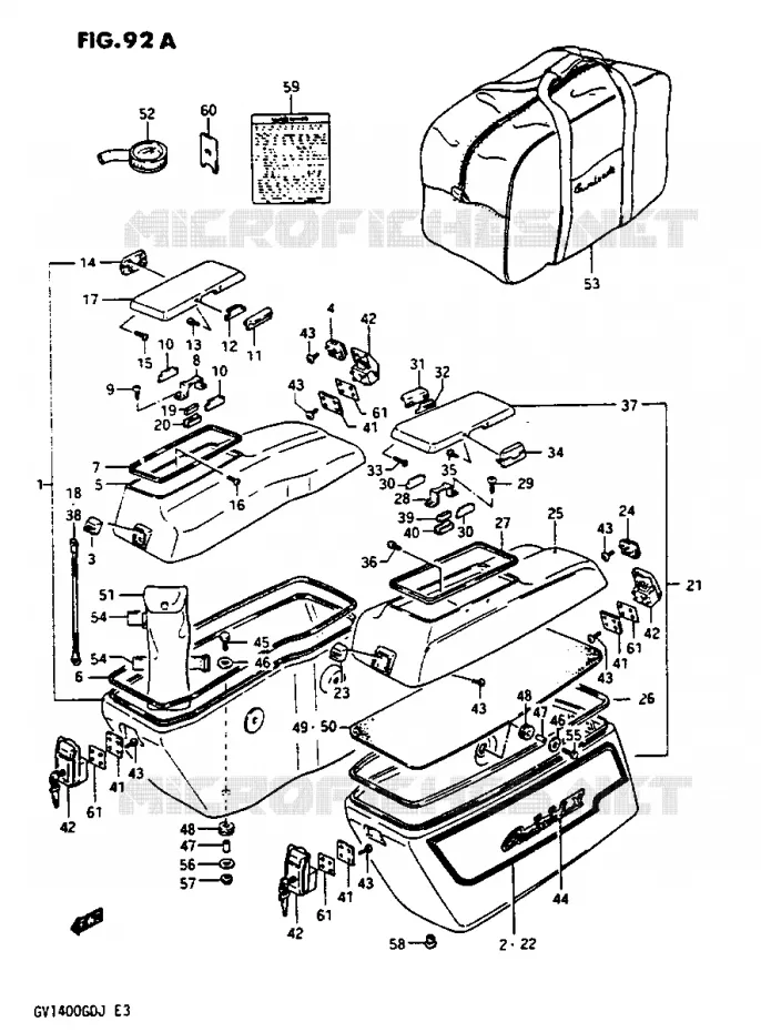 VALISE LATERALE - SUPPORT MODELE J Suzuki MOTO 1400 CAVALCADE 1987  GV1400GCH(G/H/J)