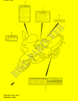 ETIQUETTE D'AVERTISSEMENT (MODELE K2) pour Suzuki GSX-F 750 2001