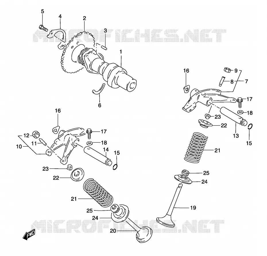 ARBRE A CAMES - SOUPAPES Suzuki MOTO 250 MARAUDER 2003  GZ250K3(P19)
