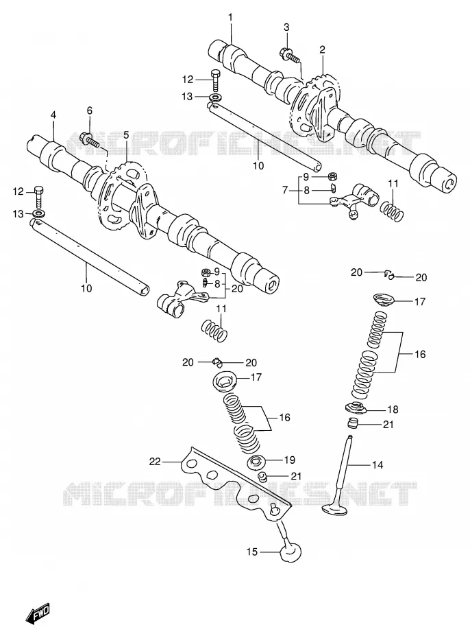 ARBRE A CAMES - SOUPAPES Suzuki MOTO 600 GSX-F 1998  GSX600FUW(E2)
