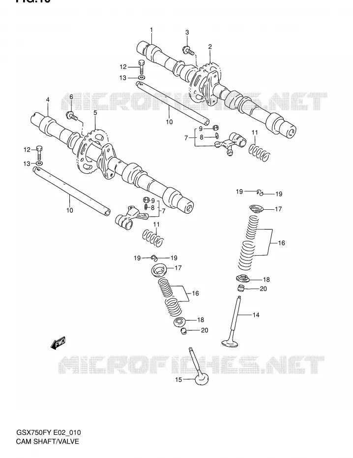 ARBRE A CAMES - SOUPAPES Suzuki MOTO 750 GSX-F 1998  GSX750FW(E2)