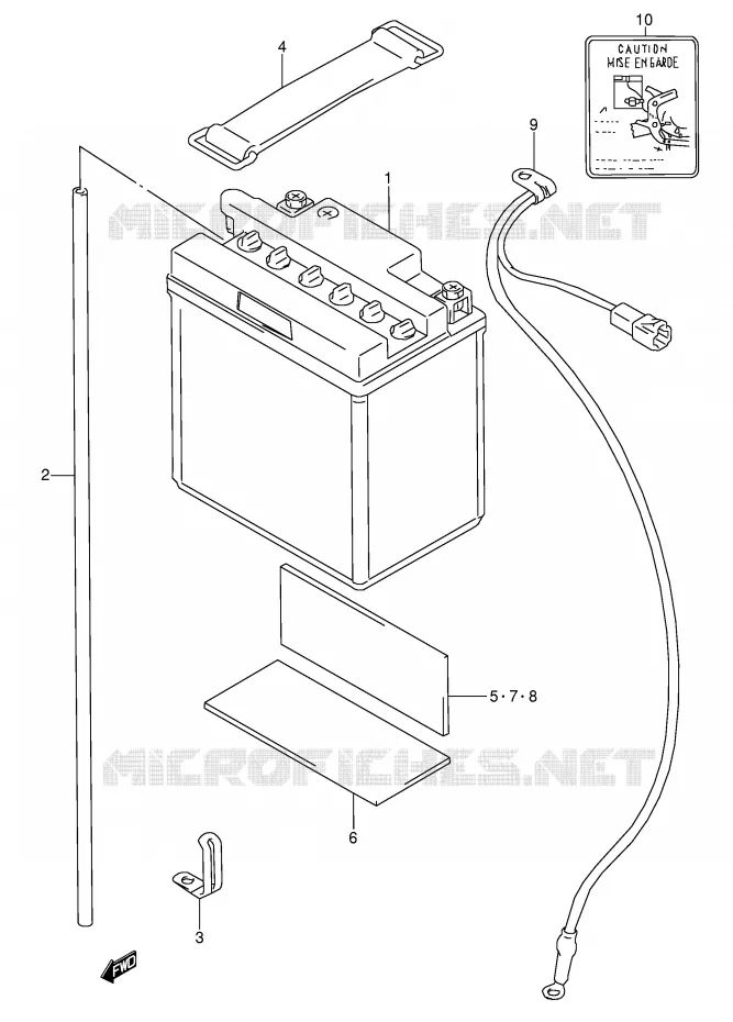 BATTERIE (MODELE T) Suzuki MOTO 600 GSX-F 1991  GSX600FM(E2)