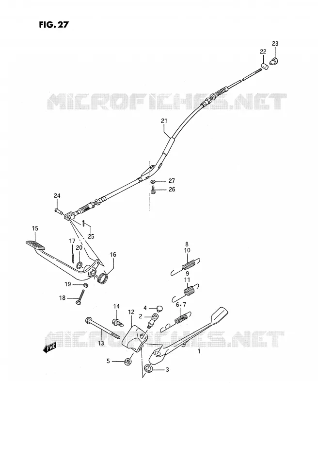 BEQUILLE LATERALE - PEDALE DE FREIN ARRIERE Suzuki MOTO 650 SAVAGE 1986  LS650PG(E2)