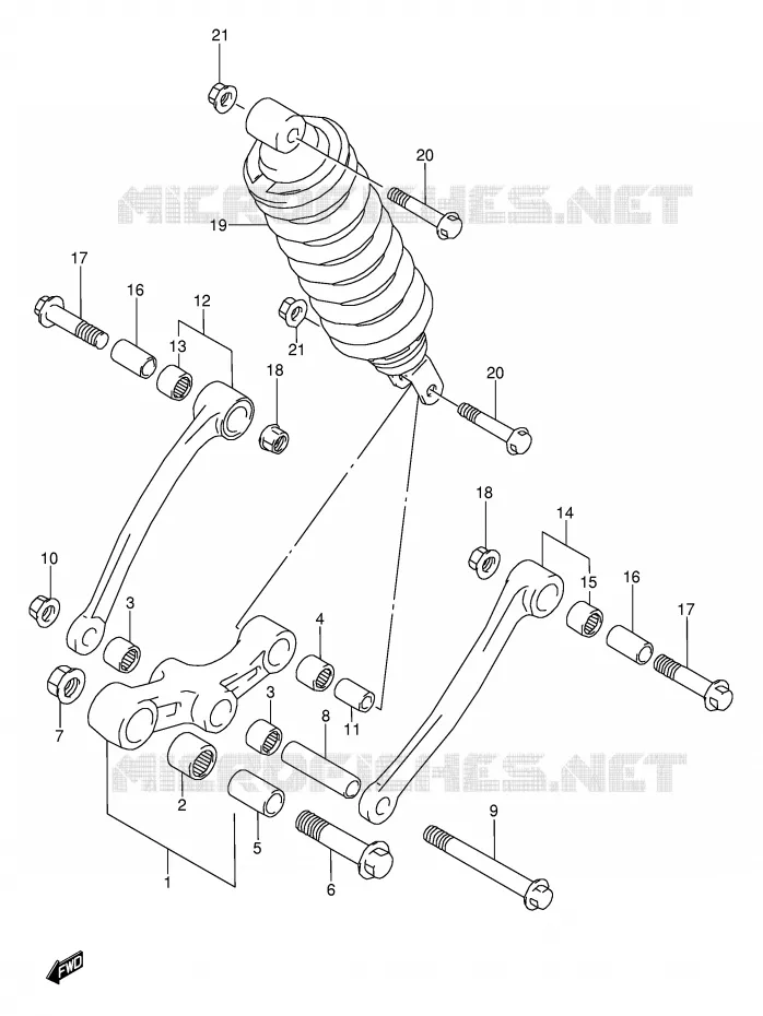 BIELLETTE DE SUSPENSION ARRIERE (MODELE J) Suzuki MOTO 600 GSX-F 1990  GSX600FUL(E2)
