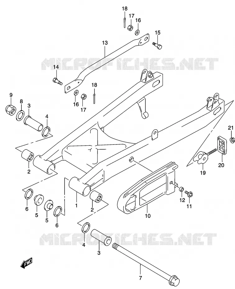 BRAS OSCILLANT ARRIERE Suzuki MOTO 250 MARAUDER 2003  GZ250K3(K3)