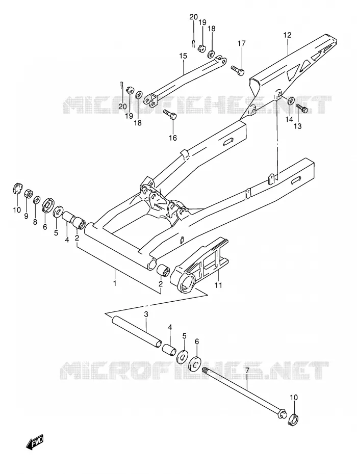 BRAS OSCILLANT ARRIERE Suzuki MOTO 600 GSX-F 1991  GSX600FUM(E2)