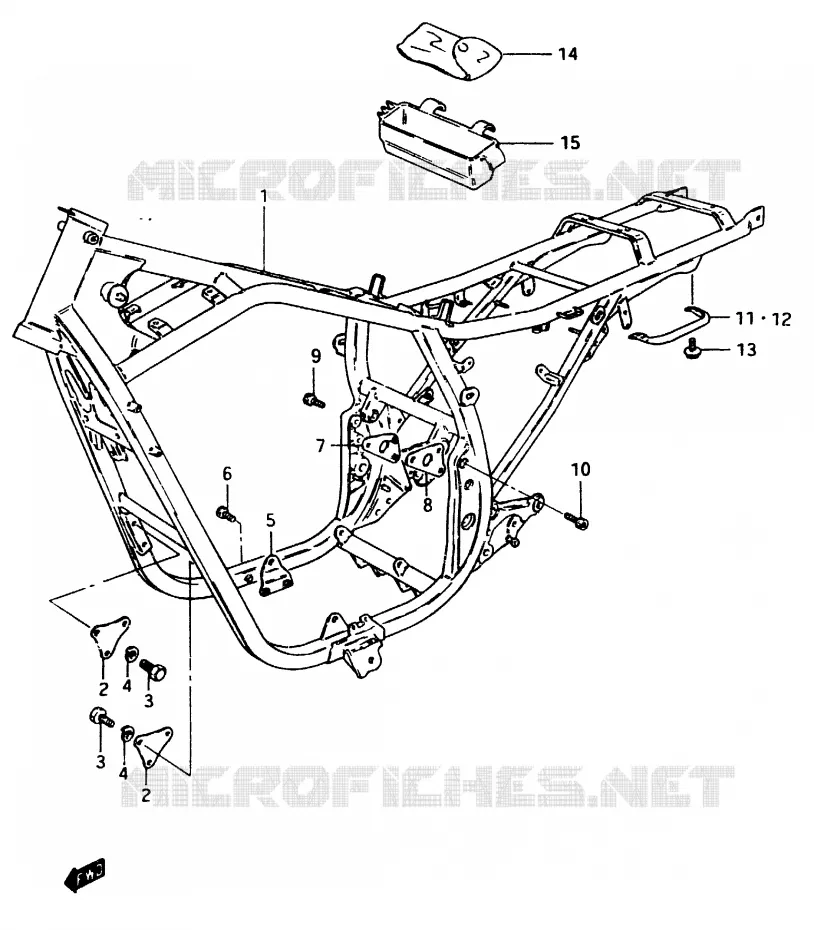 CADRE (MODELE D) Suzuki MOTO 750 GSX-E 1984  GSX750ESE(D/E)