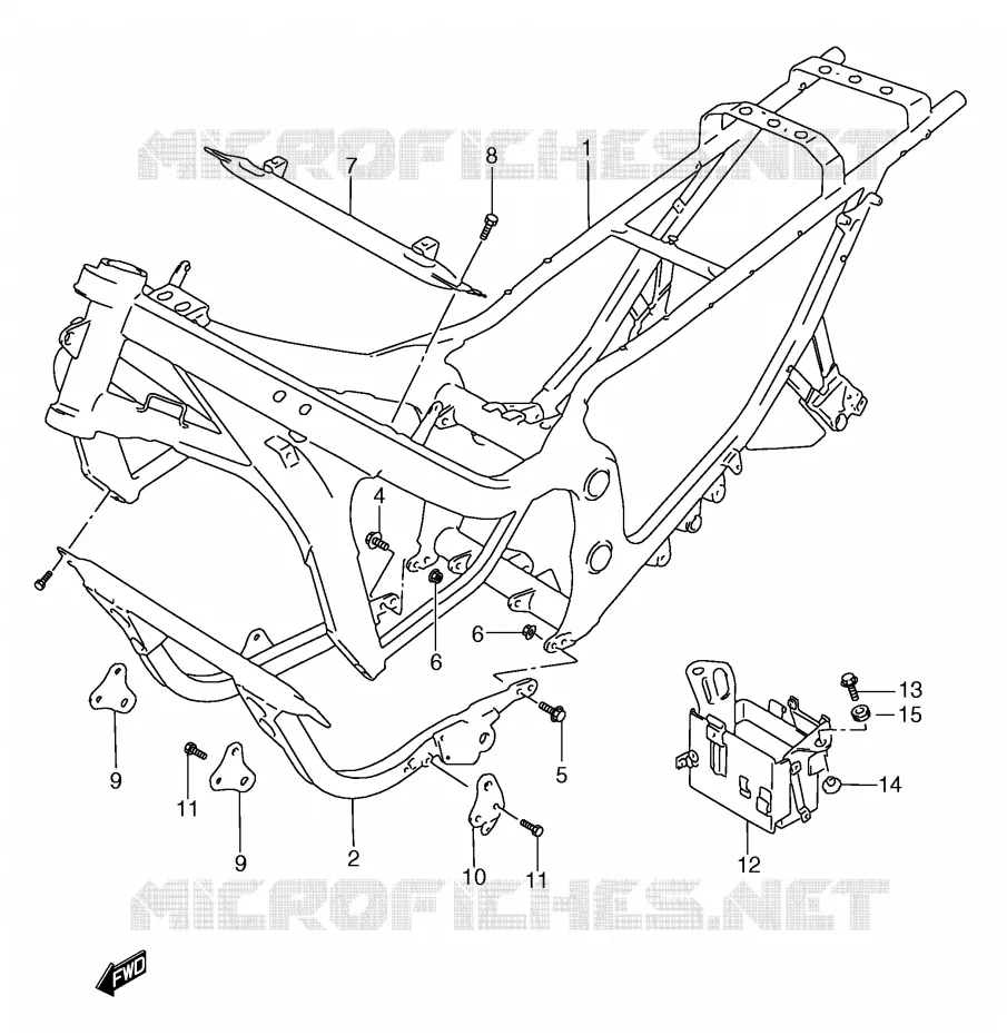 CADRE (MODELE K/L/M/N/P/R) Suzuki MOTO 750 GSX-F 1994  GSX750FR(E2)