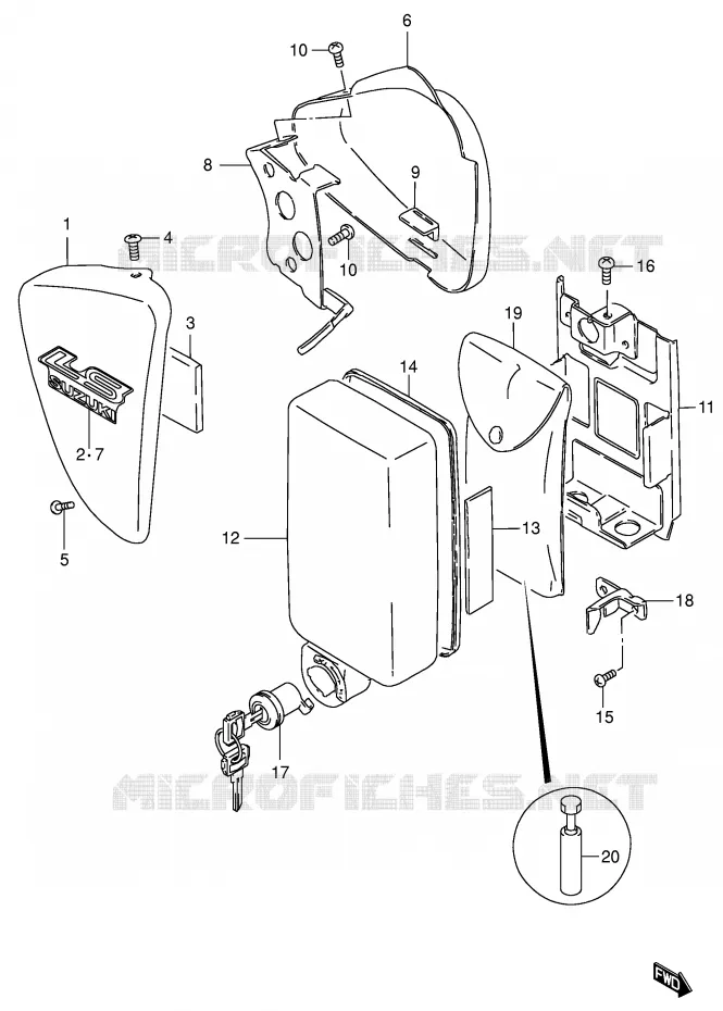CARENAGES ARRIERE  (MODELE K4) Suzuki MOTO 650 BOULEVARD 2004  LS650PK4(E3/E28)