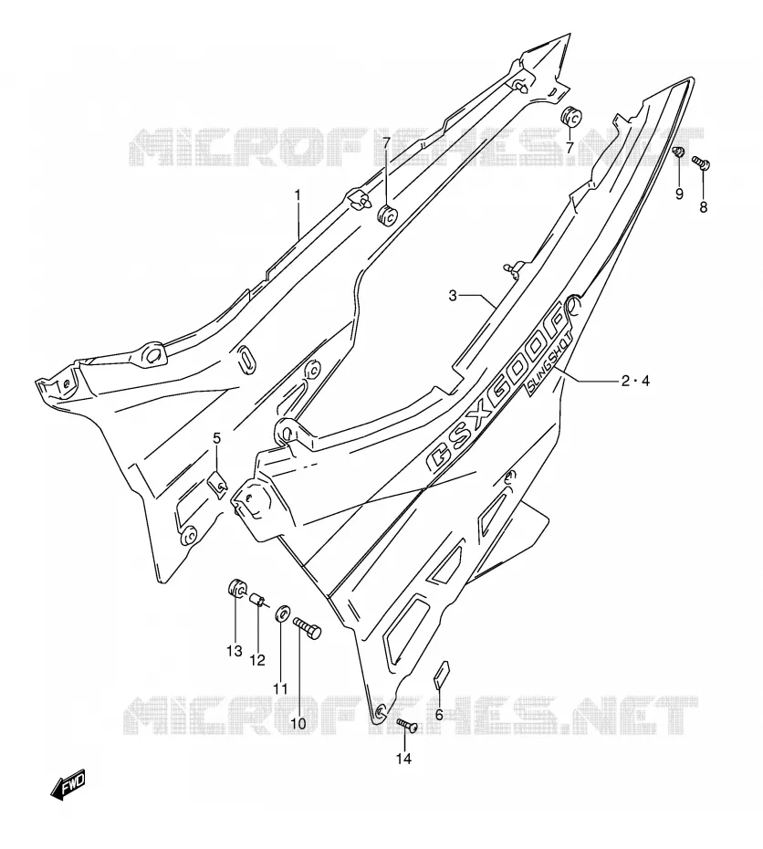 CARENAGES ARRIERE  (MODELE L) Suzuki MOTO 600 GSX-F 1991  GSX600FUM(E2)
